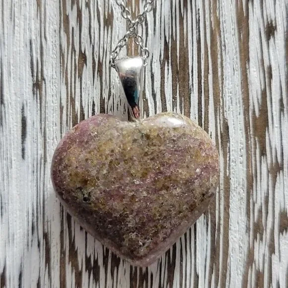 Karis Rhodonite Heart Pendant Necklace